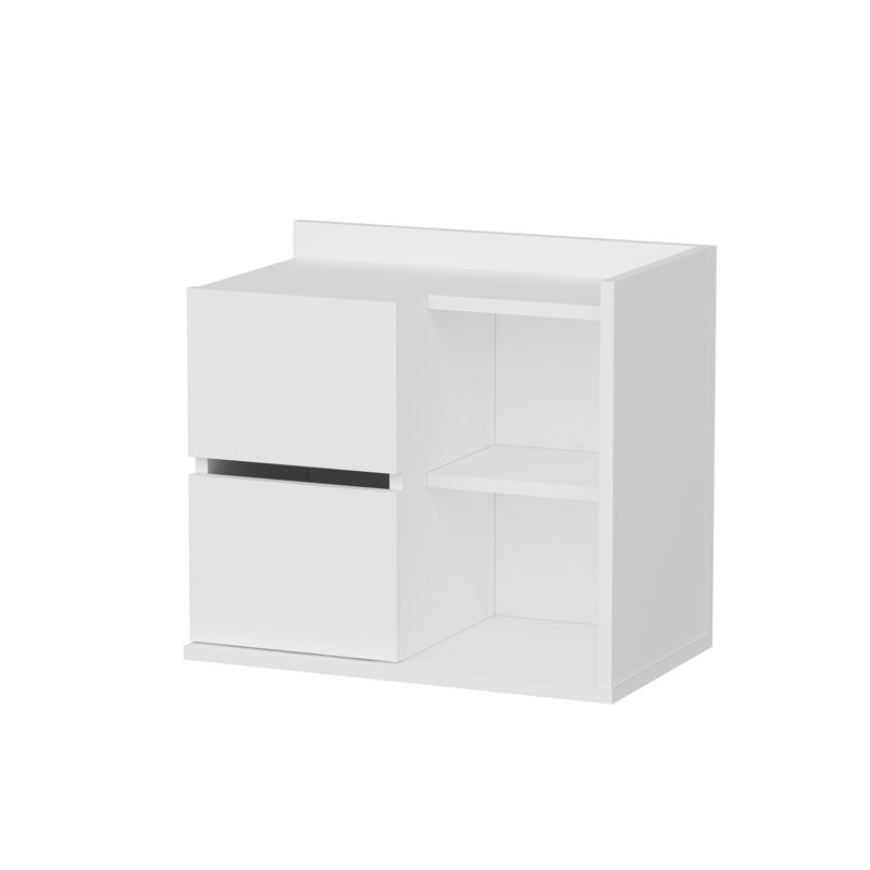 Bilyue 60cm W Particle Board Bedside Table, Black