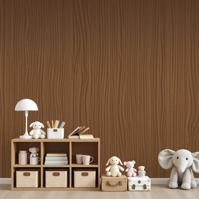 Papier peint adhésif auto-adhésif à texture de grain de bois brun chaud H 69 po x l 96 po, papier peint amovible en PVC naturel pour chambre à coucher, bureau à domicile