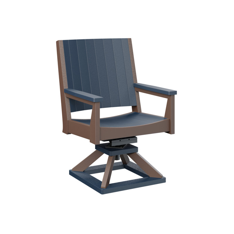 Chaise berçante berçante pivotante Berlin, Navy/Chocolate Brown