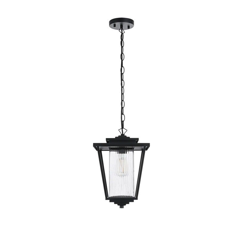 Musson Outdoor Pendant in Black, 14.5" H x 10" W x 10" D