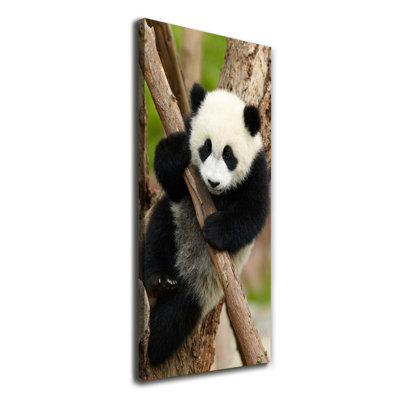 Panda On The Tree - Wrapped Canvas Print