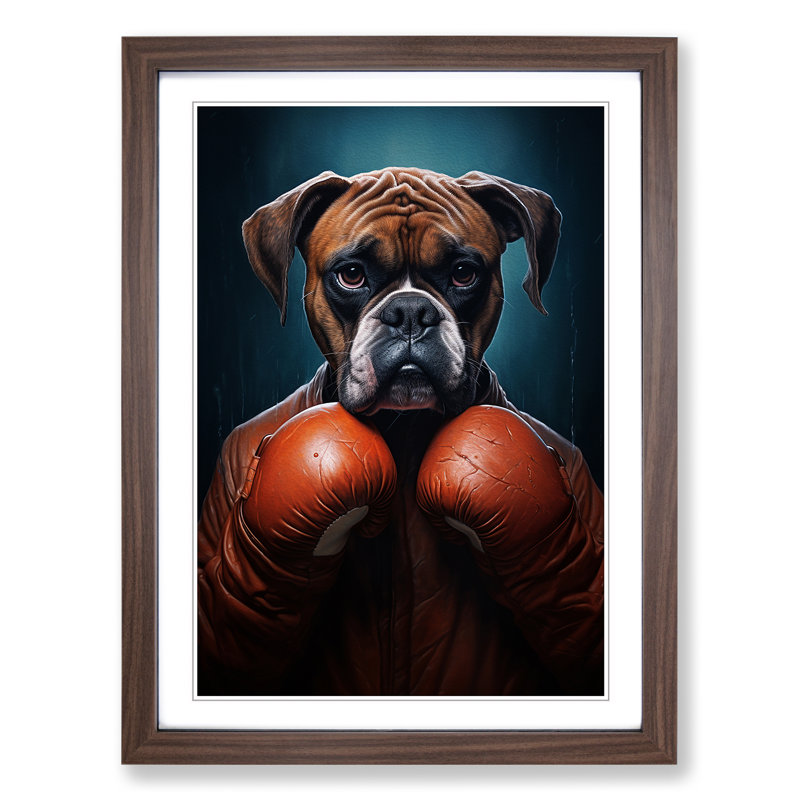 Boxer Dog Conceptual No.2 - Framed Print, Walnut Framed, 34cm H x 25cm W x 2cm D