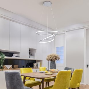 Pendant Lighting for Kitchen Island 1 Ring 19.7in Modern LED Chandelier 50W  Dimmable LED Pendant Ceiling Light with Remote Gold Hanging Light Fixtures