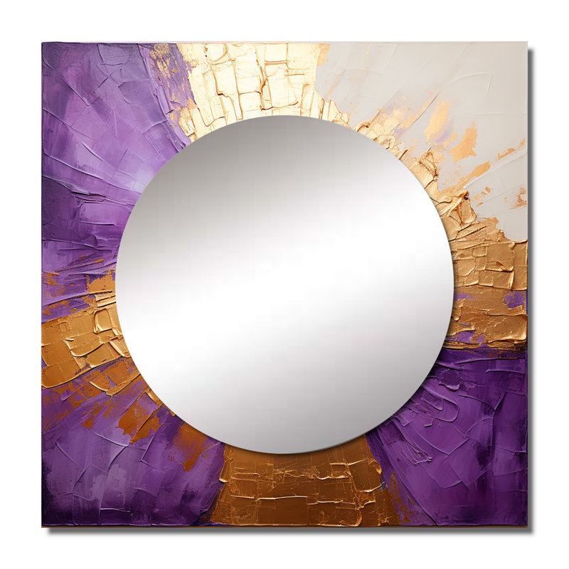 Estol - Miroir carré abstrait mural pour chambre à coucher, 23 po x 23 po