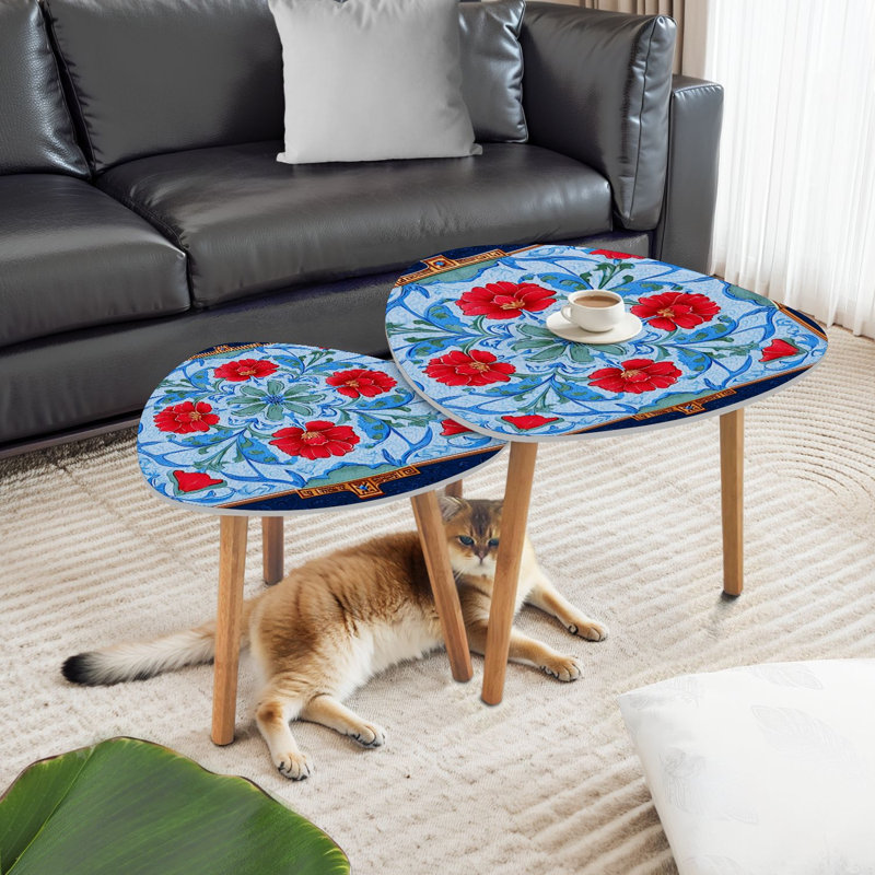 Ensemble de 2 tables basses gigognes Triangle