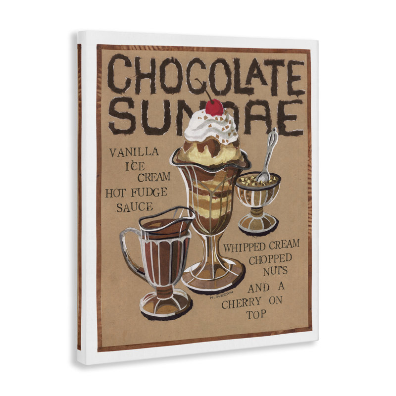 «Chocolate Sundae Recipe», art mural sur toile par Nancy Overton, H 20 po x l 16 po