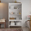 Armoire à linge de salle de bain avec portes en verre trempé de style bégonia et pieds en bois d'hévéa massif