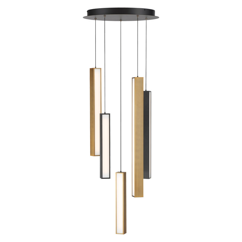 Luminaire suspendu Chaos, Bronze vieilli / noir, 5