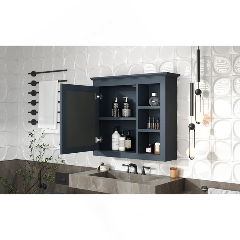 30'' X 28'' Medicine Cabinet, Wall Mounted Bathroom Storage Cabinet, Modern Bathroom Wall Cabinet With Mirror,Medicine Cabinet, Mirror Cabinet With 3 Open Shelves (Not Include Bathroom Vanity )