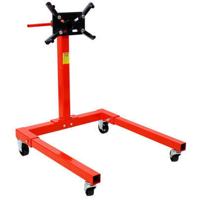 Engine Stand, 1500 LBS Motor Stand With 4 Wheels, 360 Degree Rotating Head & 4 Adjustable Arms,Metal Engine Holder For Garage, Auto Repair, Red