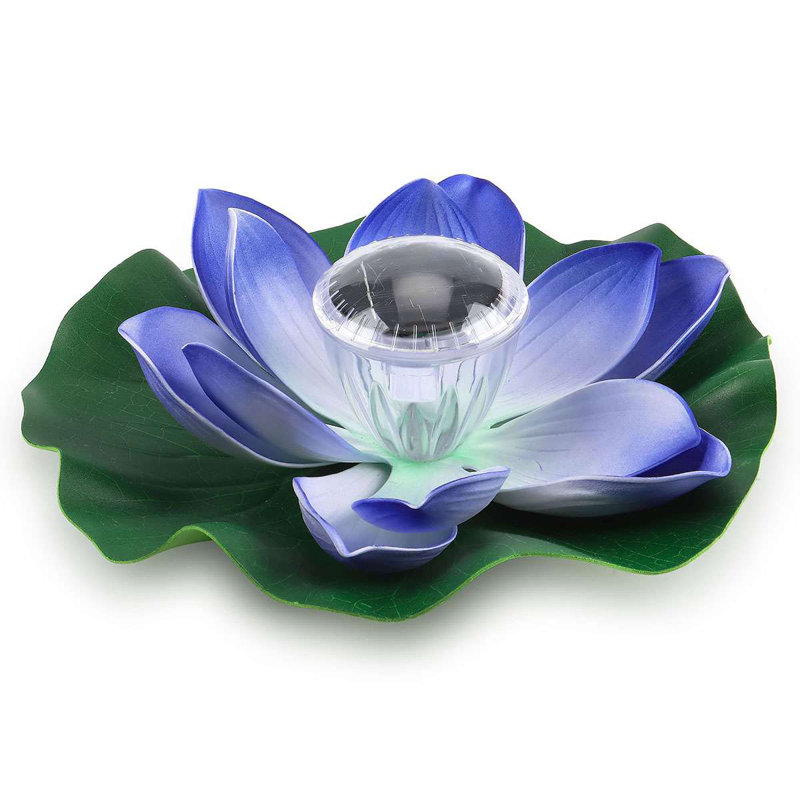 Purple Solar Powered LED Waterproof Floating Lotus Flower Light