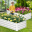 2 boîtes rectangulaires surélevées pour jardinières en acier galvanisé blanc 6 x 3 x 1 pi 8 supports d'angle et poteaux de soutien-654415066-654415067