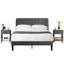 Pokorny 3 Piece Bedroom Set, Velvet Upholstered Platform Bed Frame with Adjustable Headboard and 2 Nightstands, Modern Queen Size Bedroom Furniture Set with Wood Slats, No Box Spring Required, Easy Assembly-144615893