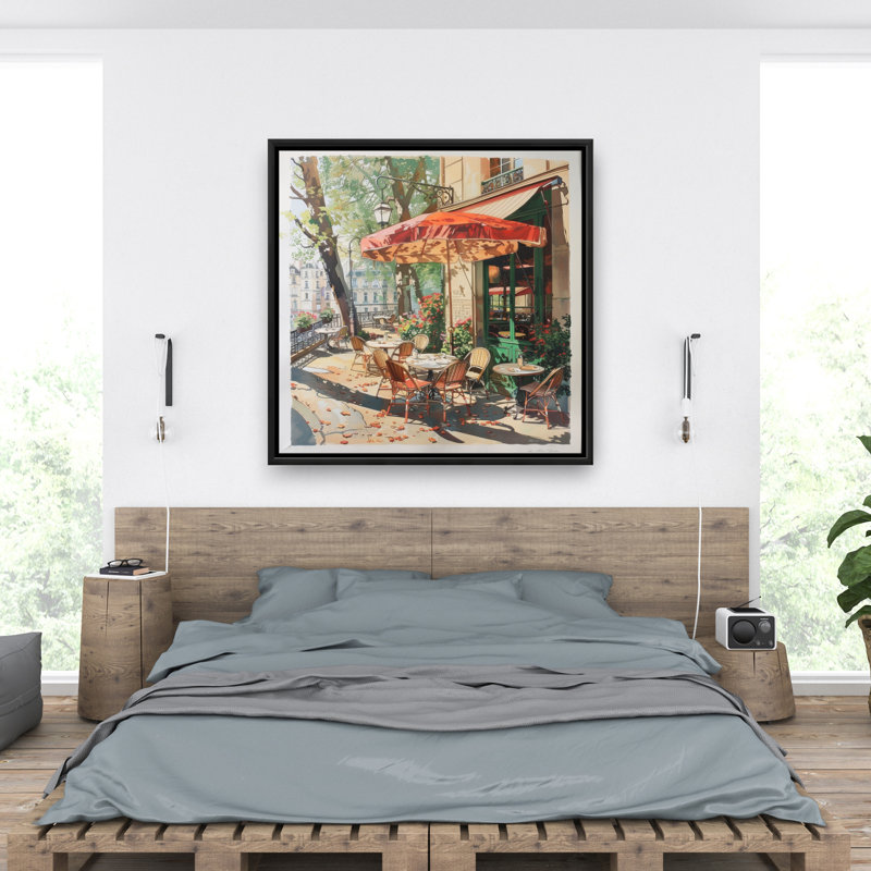 Parasol - Toile encadrée rouge | Art mural élégant