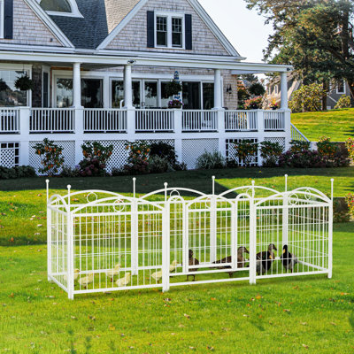 8 Panels Dog Playpen, 24 Inch Height, Stable & Safe For Puppies And Medium Dogs Fence, Metal, Waterproof