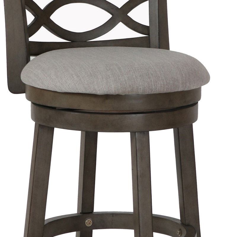 Bodnar Swivel Upholstered Linen Blend Counter Stool