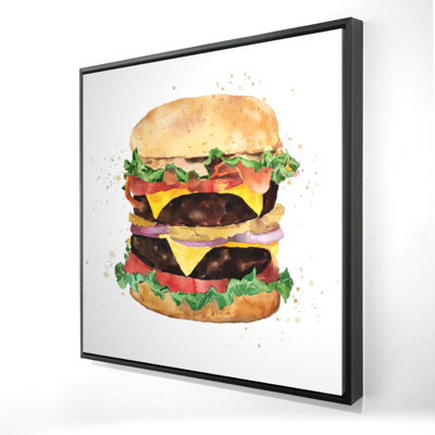 All Dressed Double Cheeseburger Print On Canvas