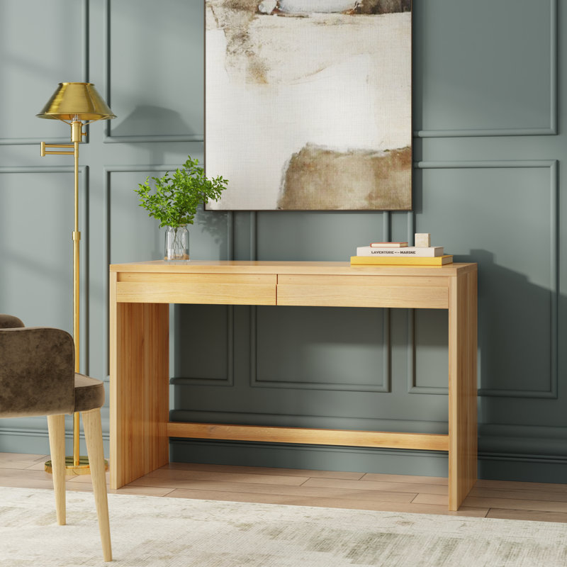 Bureau en bois massif avec tiroirs Hawthrone, Ensoleillé