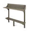3-Piece Balcony Bar Set with Bottom Shelf Table and 2 Stools, Grey Finish
