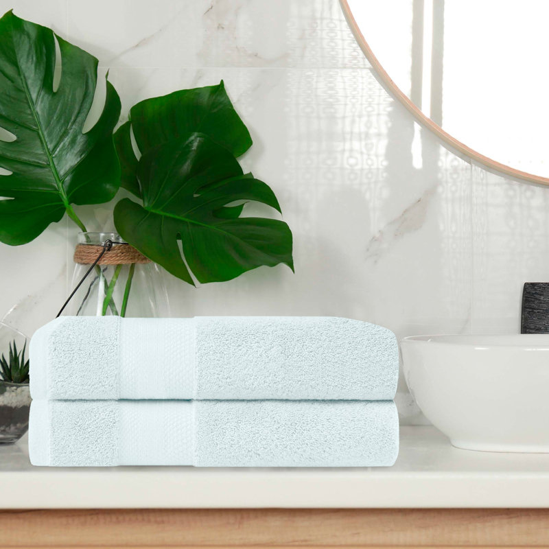 Finnian Plush Heavyweight, 100% Turkish Towel Collection, Dusty Aqua, Bath Towels - 2 Pack