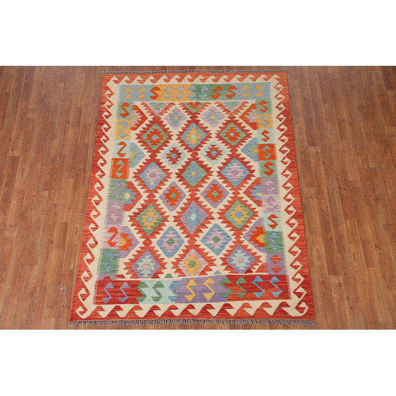 Tapis oriental géométrique Kilim 5 x 7