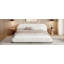 Lit plateforme tapissier avec tissu bouclé-855304678
