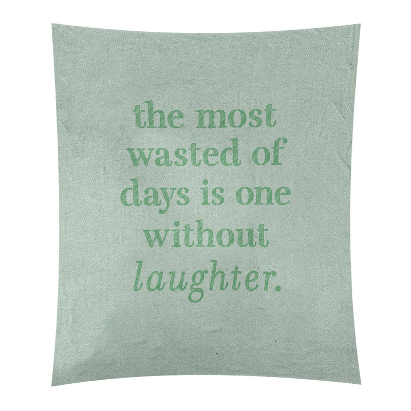 Tapisserie en polyester pour citation de rire, H 104 po x l 88 po, Vert