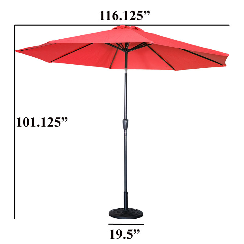 Nazayah Tilt Market Umbrella, 101.13" H x 120" W x 120" D, Green