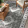 Non-Slip Machine Washable Oriental Gray/White Area Rug