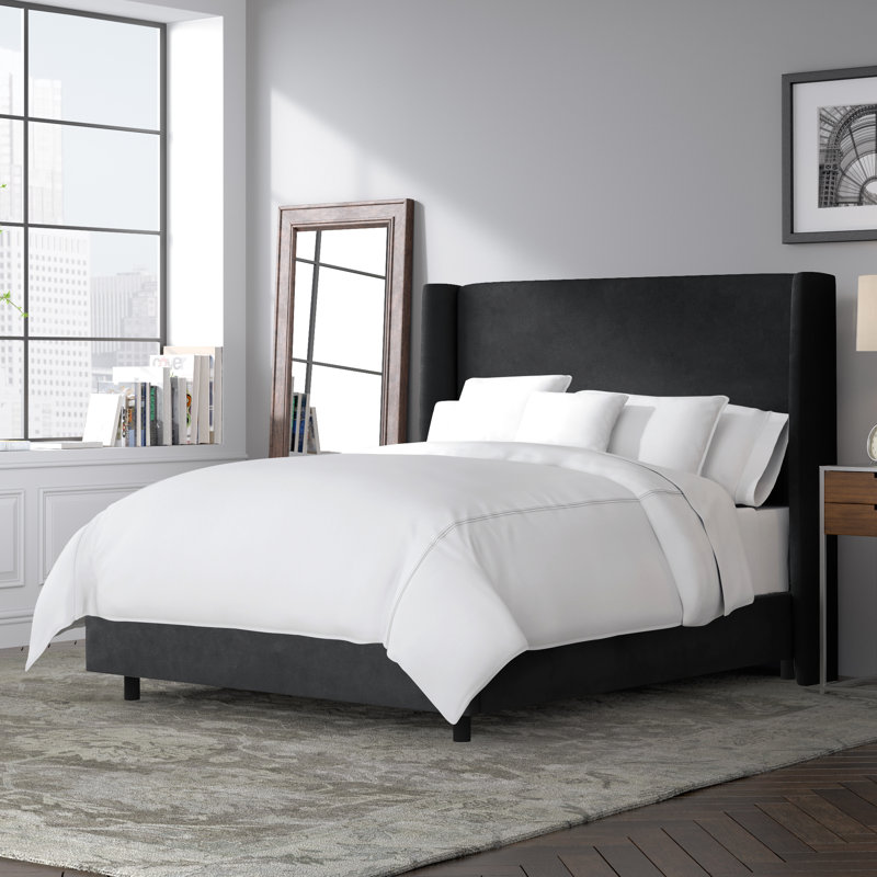 Tilly Upholstered Bed, Full, Classic Black Performance Velvet