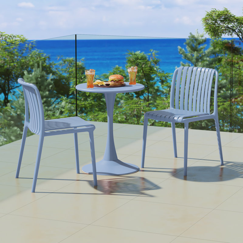 Ensemble repas extérieur 2 personnes, Bleu, H 28,5 po x l 23,5 po x P 23,5 po, 2