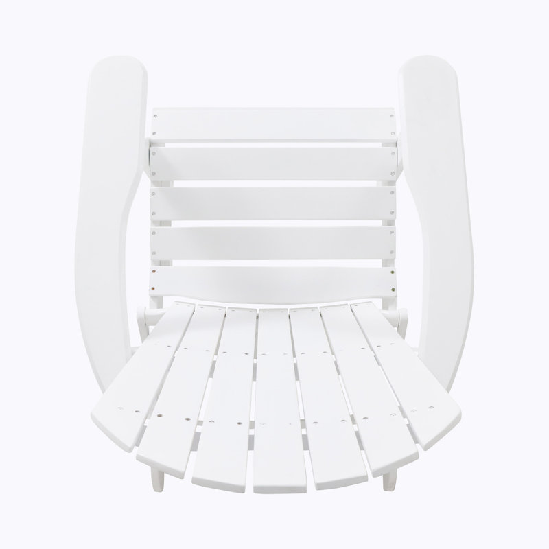 Angeliz Wood Outdoor Lounge Chair, White