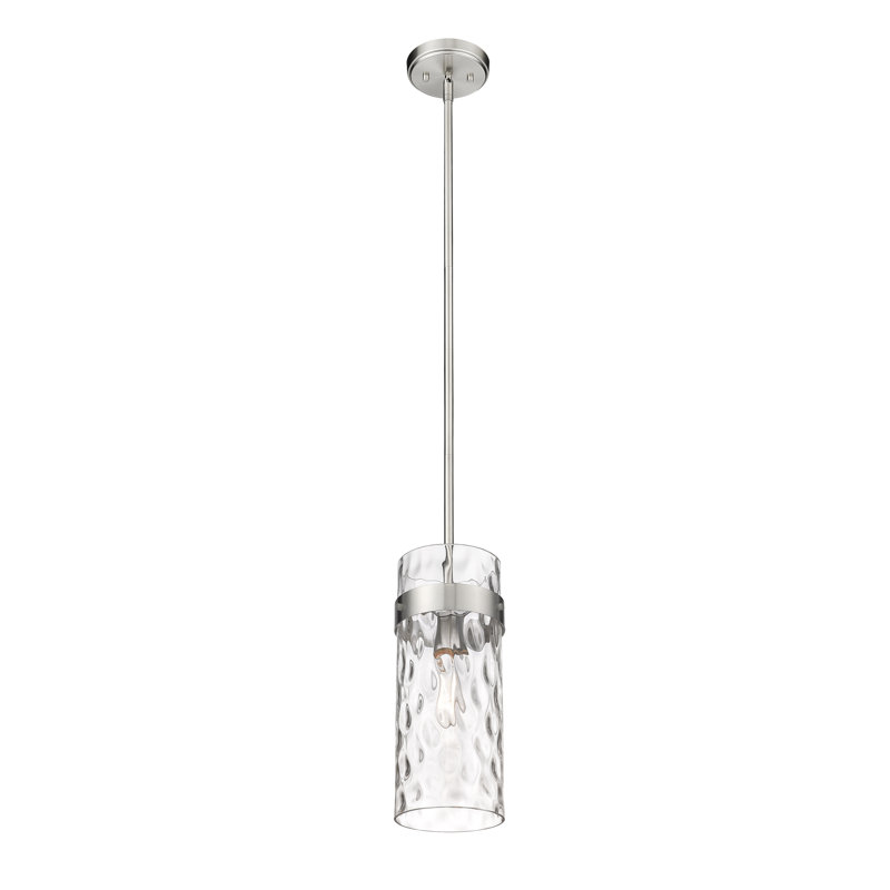 Luminaire suspendu 1 lumière Aultman, Nickel brossé