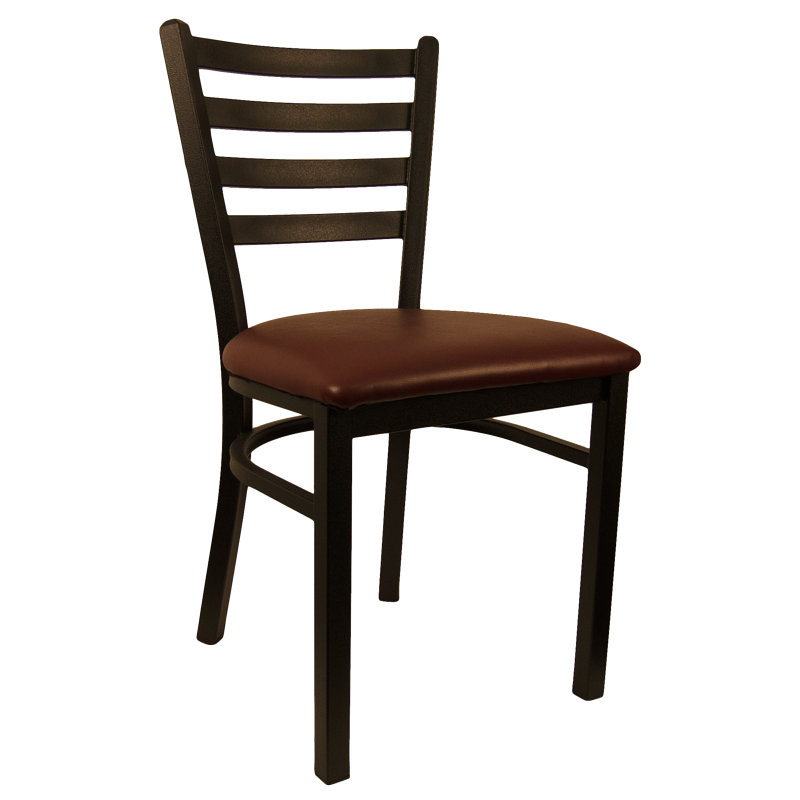 18'' H Upholstered Metal Side Chair, Burgundy
