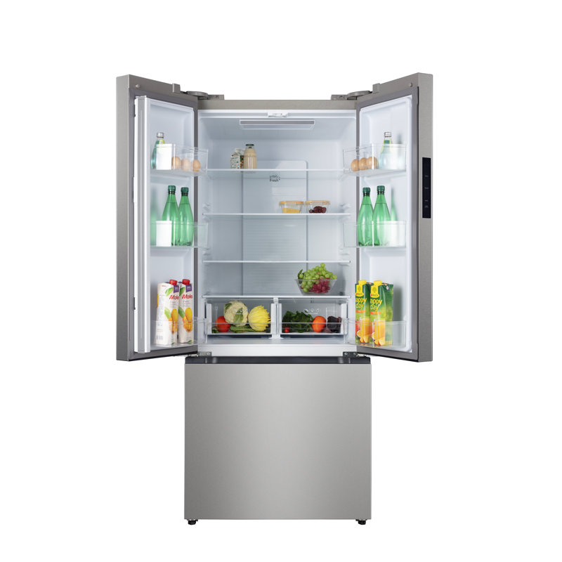 Hamilton Beach 17.7 Cu. Ft. French Door Refrigerator, 3-Door Fridge with Rapid Cooling, Platinum