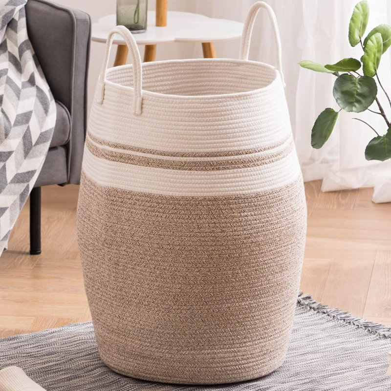 105L Laundry Hamper With Handle,Foldable, Brown