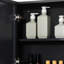 Armoire à pharmacie murale Kleankin, miroir de salle de bain avec portes doubles et tablettes de rangement, noir