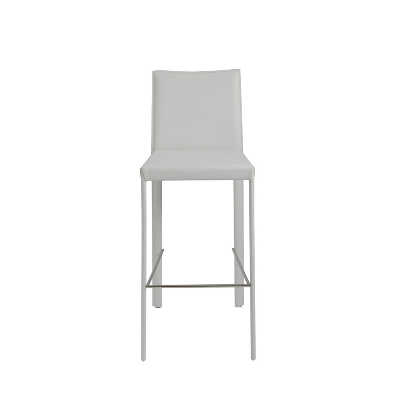 Gilson Upholstered Counter Stool, White Faux Leather, Bar Stool (30" Seat Height)