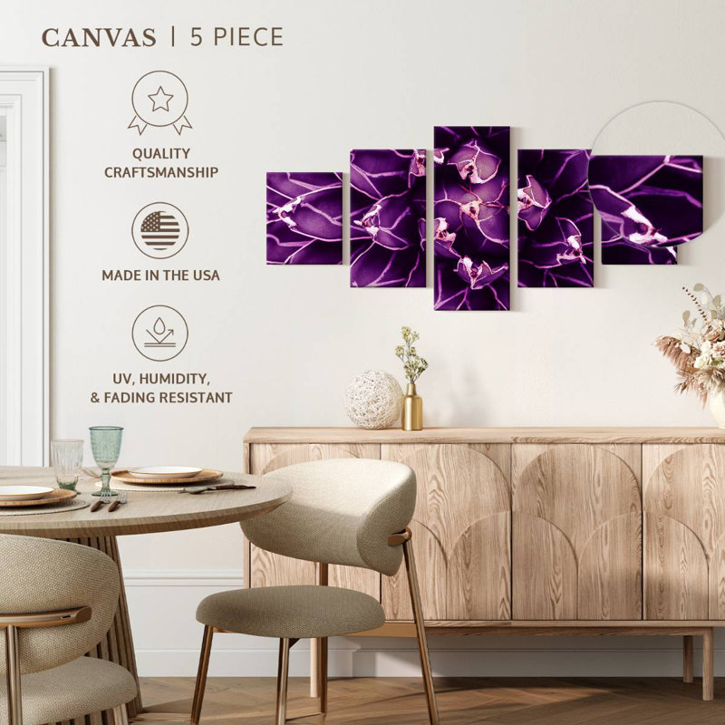 Cactus d'agave mauve, H 24 po x l 55 po