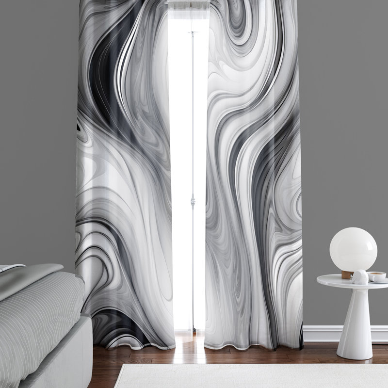 Paire de rideaux semi-transparents en polyester Edytha, L 56 po x L 78 po