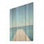 Coastal Blue Pier Perspect I - Art mural en bois côtier sur bois de pin naturel-730621327