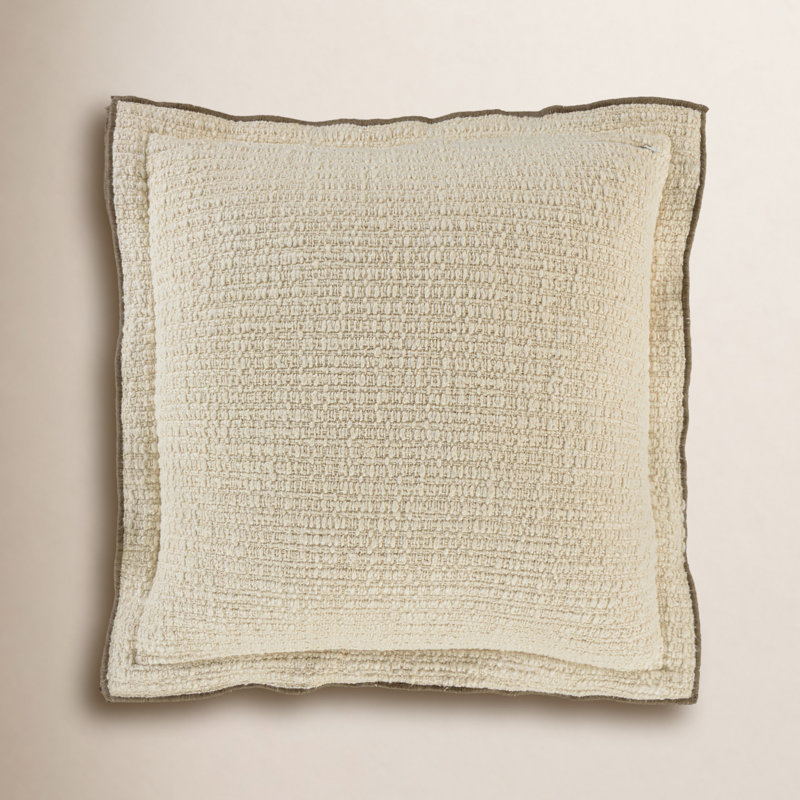 Cotton/Polyester Throw Pillow, Natural, Down Blend