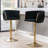 Swivel Adjustable Height Bar Stool Modern Velvet Barstool with Barrel Back Kitchen Island Counter Bar Chair with Golden Base-1220418878-1220418869