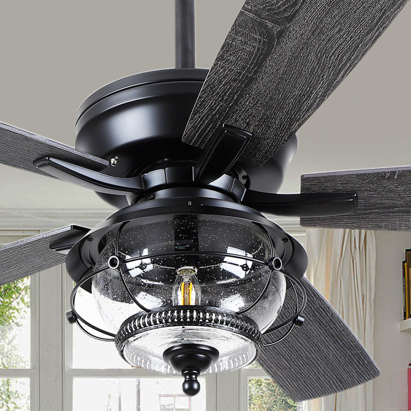 52" 5-blades Modern Crystal Ceiling Fan Fandelier With Lights And Remote Contro