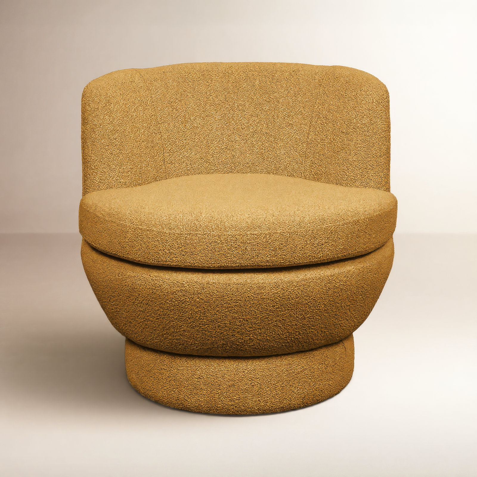 Volla Swivel Barrel Chair, Mustard Chenille