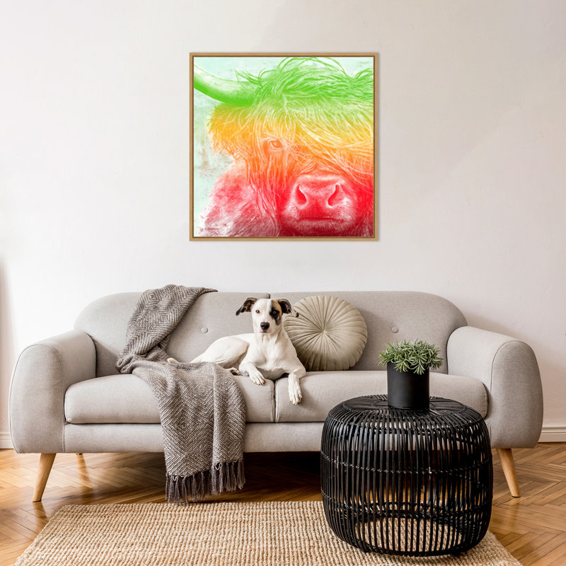 Impression sur toile encadrée, "Bison norvégien" par Marie Elaine Cusson, H 30 po x l 30 po