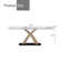Dashon Modern Rectangular Sintered Stone Dining Table with Gold Stainless Steel Base