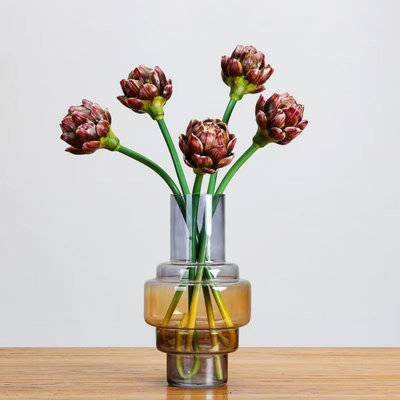 24" Artificial Artichoke Floral Arrangement For Vase Filler, Farmhouse Branch Long Stem Floral Bulk Bouquet For Wedding Party Home Office Table Centerpiece Shelf Decorations