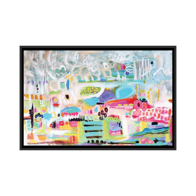 « abstract clouds », impression sur toile, H 40 po x l 60 po x p 1,5 po, Toile avec cadre noir, Pas de tapis
