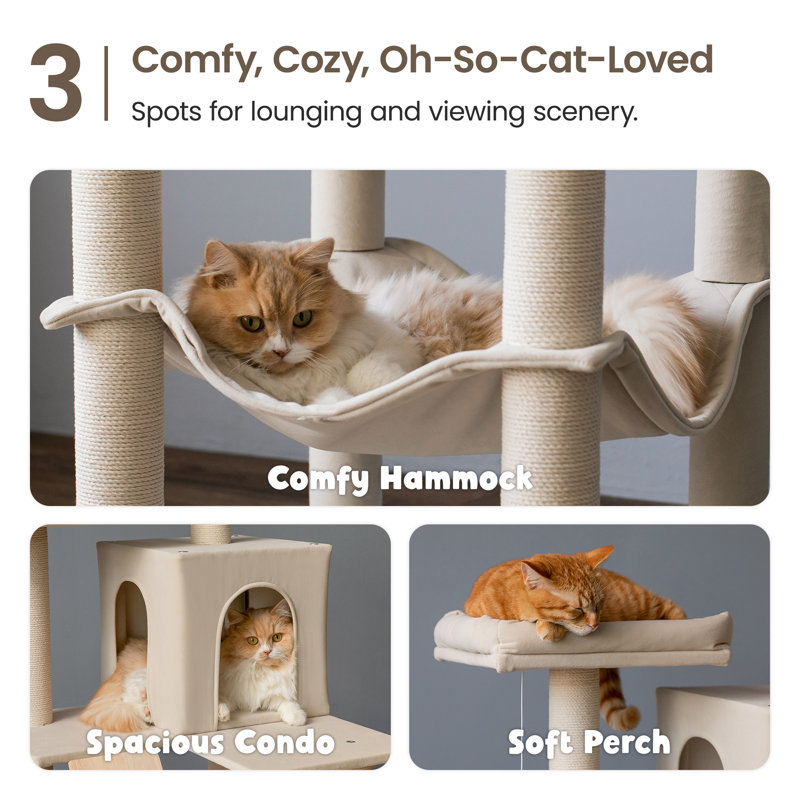 Degolier 69'' H Cat Tree, Beige